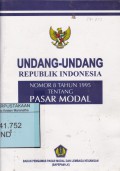 Undang-Undang Republik Indonesia Nomor 8 Tahun 1995 tentang Pasar Modal